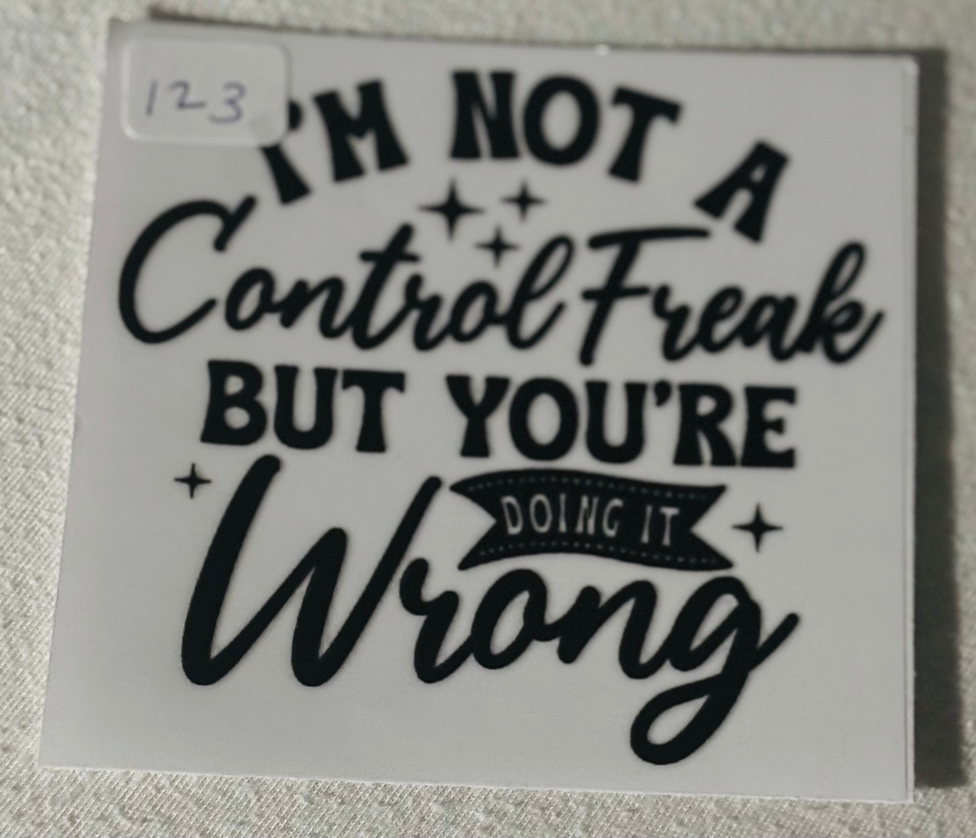 123 Not a control freak