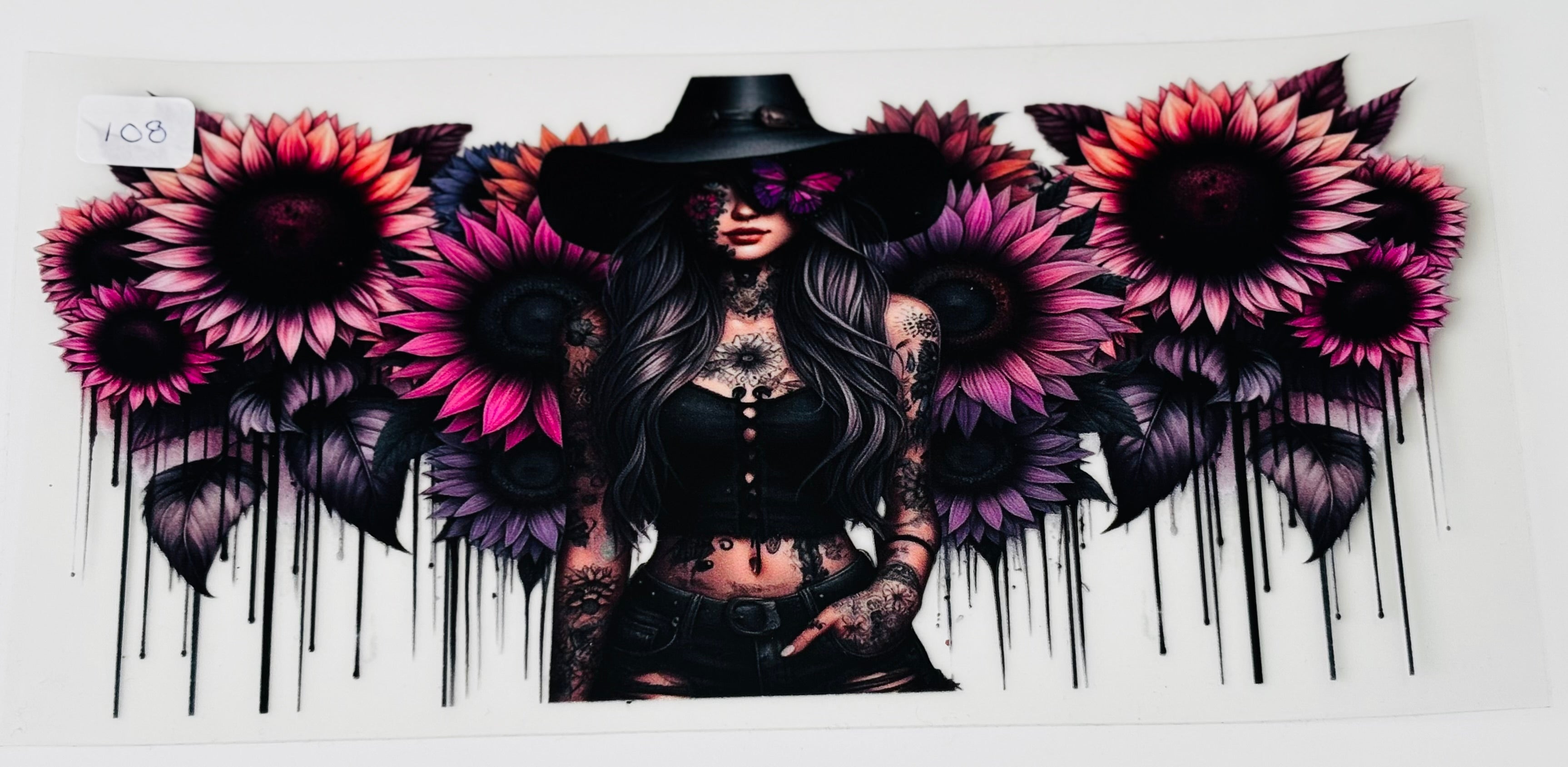 108 - Tatto girl- drip flowers
