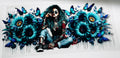 110  Tattoo girl Teal- butterfly