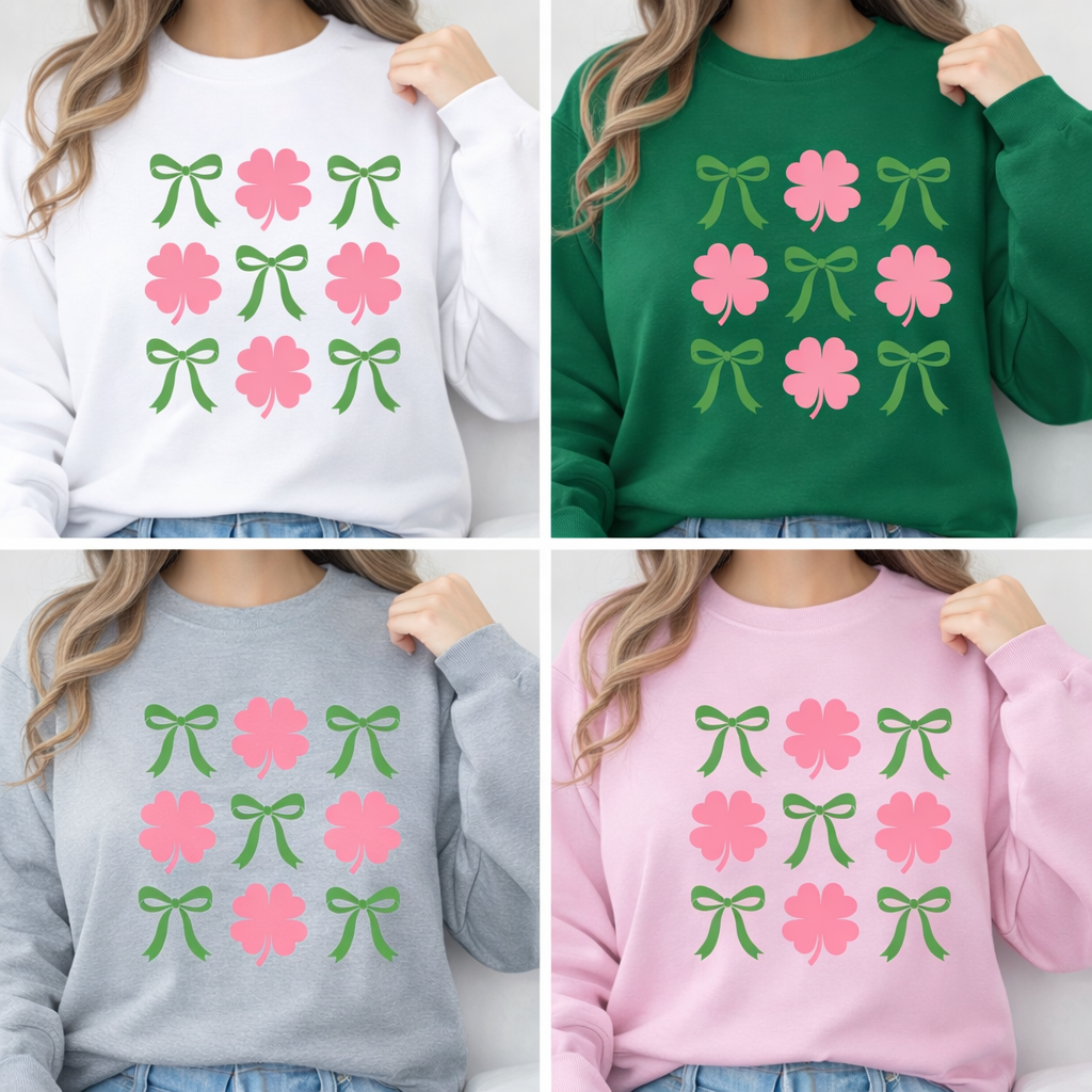 Shamrock and Bow Crewneck